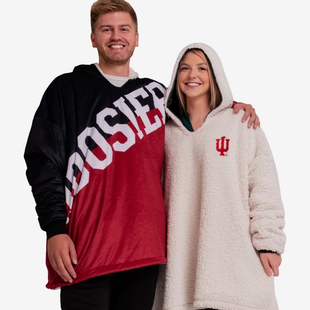 FOCO Ncaa Indiana Hoosiers Reversible Sherpa Hoodie Sweatshirt Hoodeez